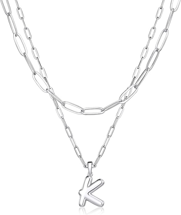 adoyi Valentines Day Gifts for Women Hers Dainty 14K Gold Plated Heart Initial Necklaces Layered Letter A-Z Pendant Necklace Stack Trendy Jewelry Birthday Valentines Day Gifts for Women Jewelry