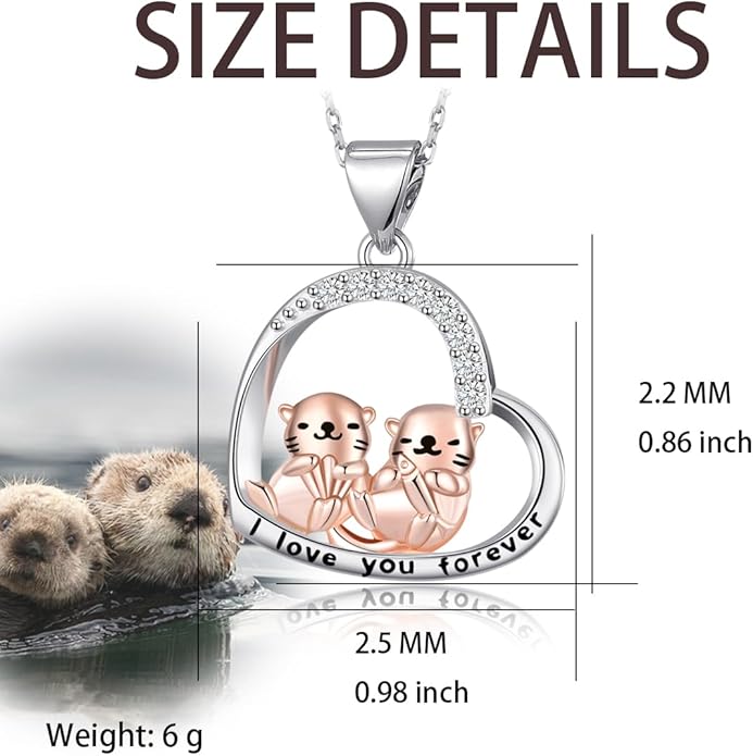 Animal Necklace Cat/Fox/Otter/Sloth/Cow/Highland Cow/Koala Necklace Cute Animal Jewelry Gifts for Women