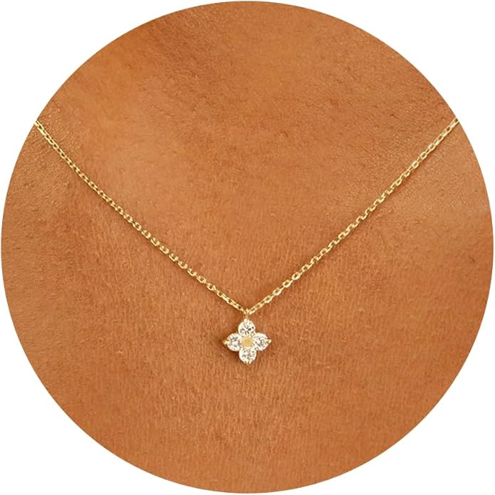 14K Gold Plated Dainty Pendant Butterfly Bead Boot Bee Baseball Flower Compass Airplane Heart Hummingbird Tree Necklace Simple Jewelry Gift for Women