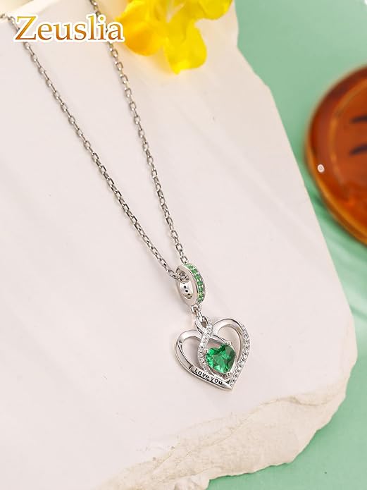 Heart Birthstone Charms for Bracelets, 925 Sterling Silver Women Bead Charms for Charm Bracelets Necklace, Mother's Day Birthday Anniversary Jewelry Gifts for Wife Mom Grandma Daughter