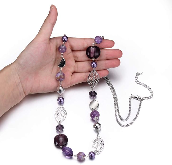 PEARL&CLUB Long Beaded Necklaces For Women - Sweater Chain Fashion Jewelry Necklace Gifts For Women