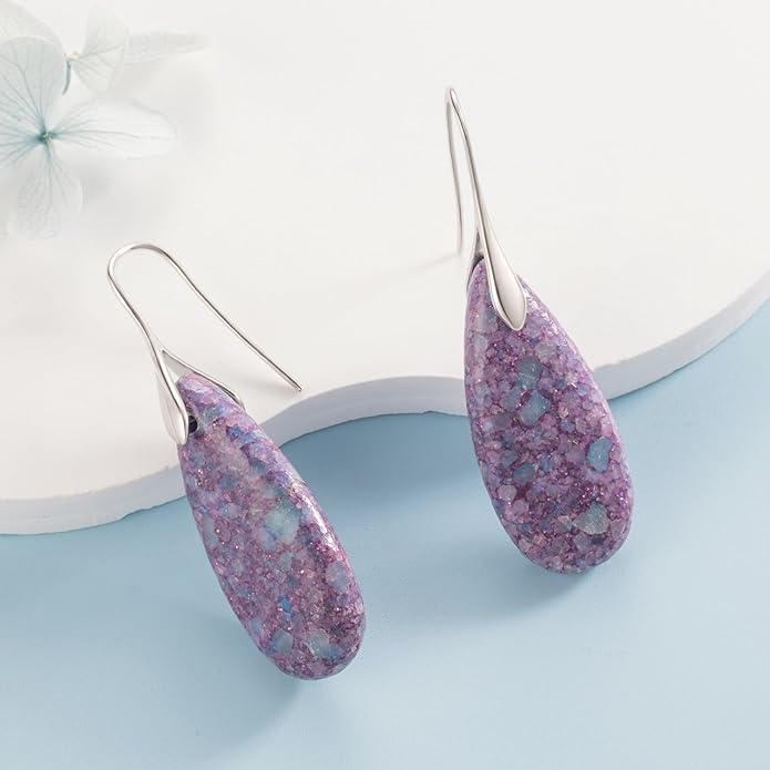 SELOVO Stone Fishhook Dangle Drop Earrings Statement Earrings for Women Stone