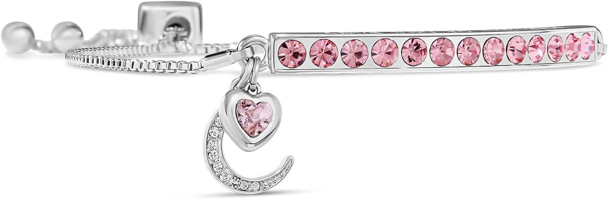 INSPIRED VOICES Sterling Silver Plated Charm Bracelets for Women - Easy Adjustable Bracelets