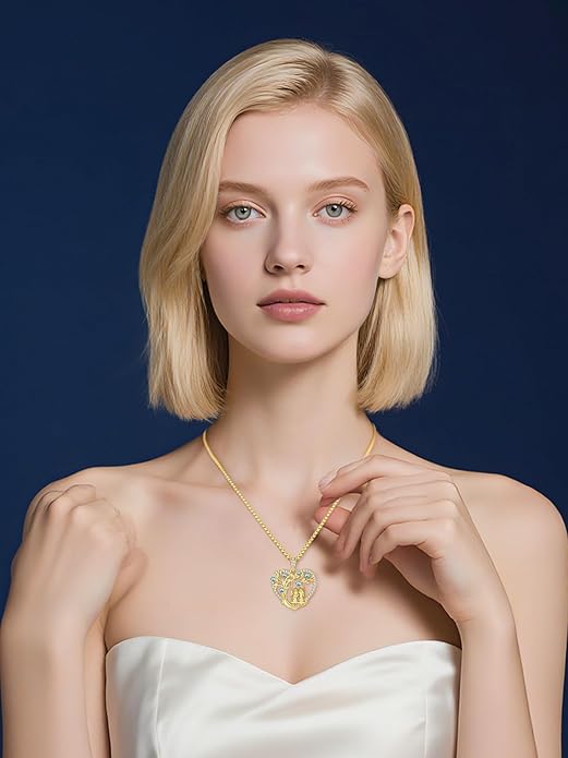 14K Gold Tree of Life Necklace for Sister Christmas Gifts from Sister,Heart Jewelry with Birthstone Pendant for Women Female Friendship Forever My Friend