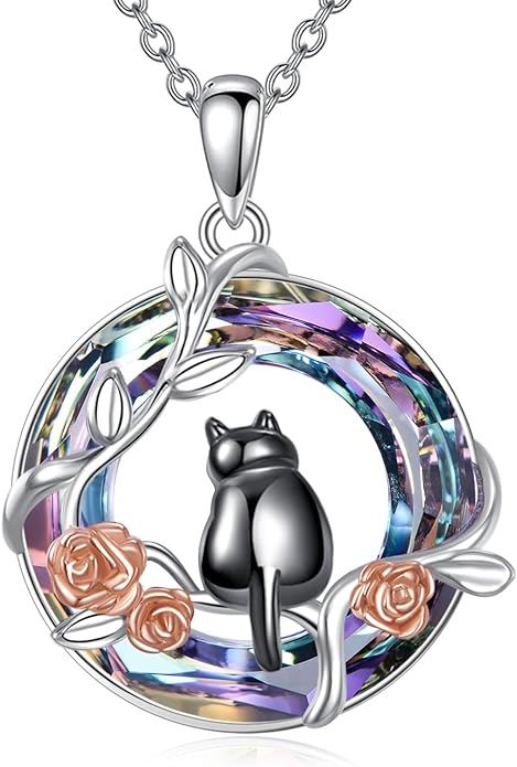 YFN 925 Sterling Silver Hummingbird/Cardinal/Cat Necklace for Women Animal Pendant with Adjustable 18"+2" Chain Jewelry Gift for Christmas, Valentine's Day, Mother's Day, Birthday-Gift Box Included