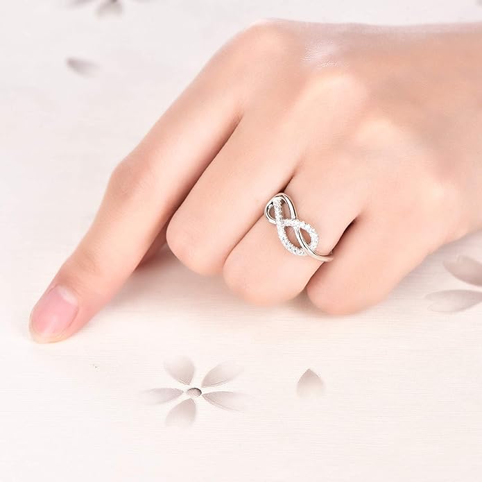 STARCHENIE Infinity Ring for Women 925 Sterling Silver Promise Band Ring