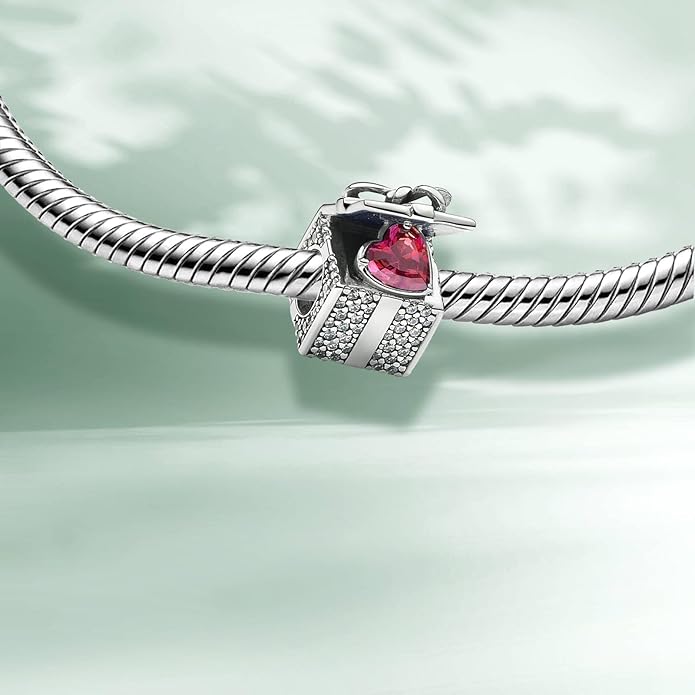 Cute Fashion Heart Charms,S925 Sterling Silver Charm,Bead for Bracelets and Necklaces,For Women Jewelry Present