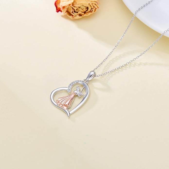 Violinist Necklace Sterling Silver Music Crystal Jewelry Saxophone Cello Violin Piano Flute Music Note Necklace Music Gifts for Women Girl Daughter