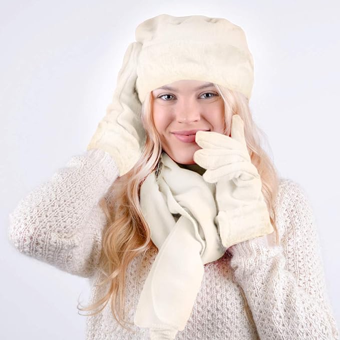 boxed-gifts Women's Warm Fleece Winter - Women's Hat and Glove Set + Hats Gloves Scarves for Women