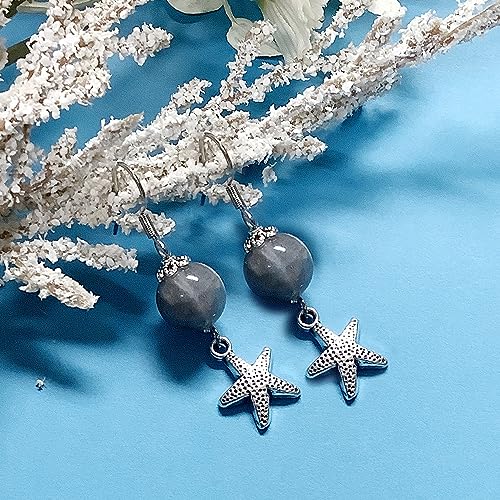 Heather's cf Silver Sea Charms – Antique Pendants, Non-Tarnish, Lead-Free & Nickel-Free, Bulk Ocean Animal Charms for DIY Jewelry, Bracelets, Necklaces, Earrings, Beach Craft Supplies (Sea Animals) - color: Dotted Starfish - 77 Pcs
