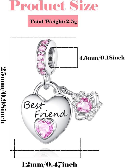 Family Charms for Charms Bracelet: 925 Sterling Silver Heart Dangle Charms for Bracelets and Necklaces, Birthday Mother's Day Christmas Jewelry Gifts For Women.