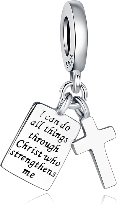 925 Sterling Silver Charms Fit Pandora Charms Bracelet God Has You In His Arms I Have You In My Heart Fit Wife Daughter Mother's Day Christmas Birthday Gift