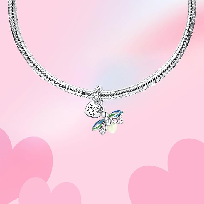 Birthday Fashion Love Heart Dangle Charm 925 Sterling Silver Charms fits Bracelets and Necklace Pendant Bead Charms Jewelry Present for Women Family Friends