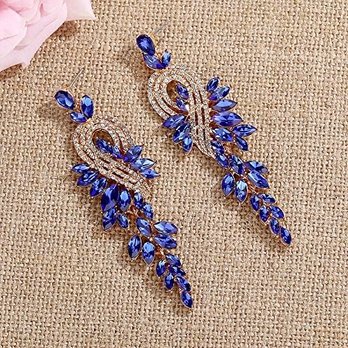 mecresh Marquise Crystal Bridal Chandelier Dangle Drop Earrings Ladies Gifts in Silver/Gold Tone