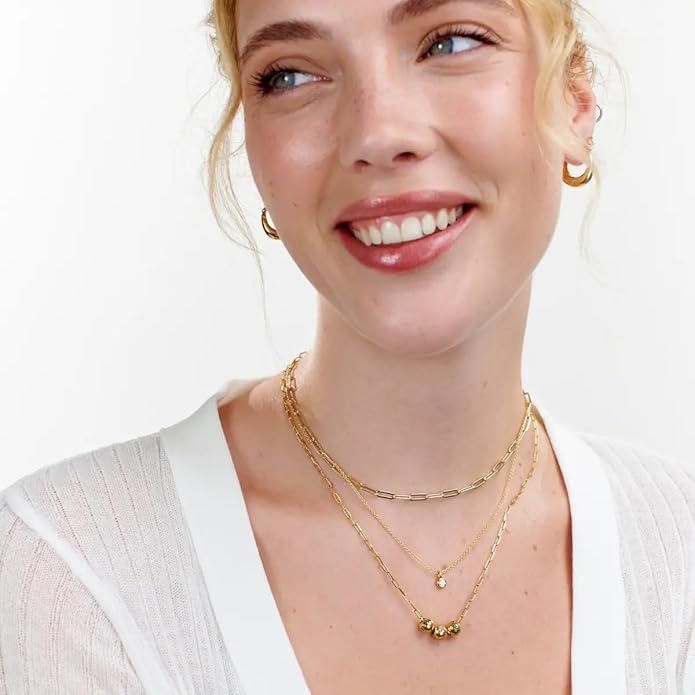 MyNameNecklace Personalized The Balance Charm Necklace with Custom Engraved Beads - Cable/Link Chain - Dainty Gift for Mom, Her - Jewelry for Christmas