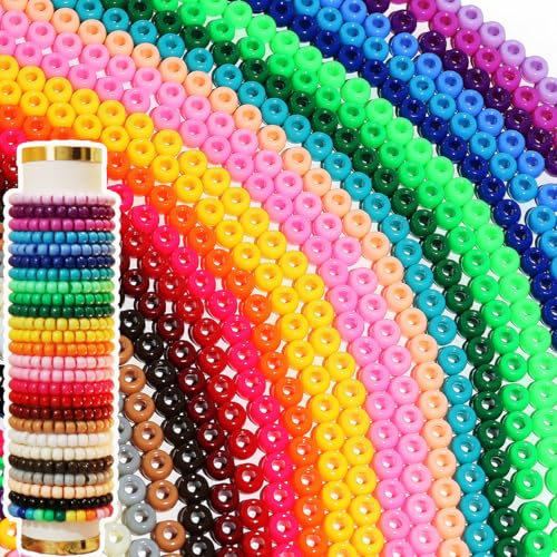 1000pcs Pony Beads Bulk for Bracelets,6 * 9mm Large Hole Colored Kandi Beads for Hair and Keychain Making,Friendship Necklace for Gift and DIY Crafts(Mixed Colors) - color: Mixed Solid Colors