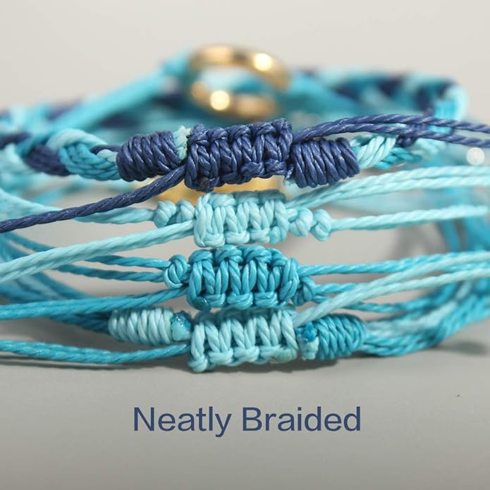 FANCY SHINY Sunflower String Bracelet Boho Braided Rope Wrap Bracelets Cute Summer Beach Surfer Jewelry for Women