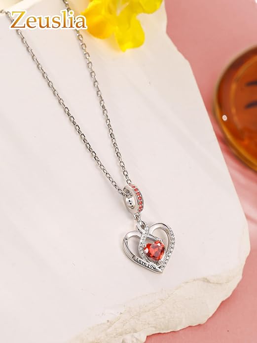 Heart Birthstone Charms for Bracelets, 925 Sterling Silver Women Bead Charms for Charm Bracelets Necklace, Mother's Day Birthday Anniversary Jewelry Gifts for Wife Mom Grandma Daughter