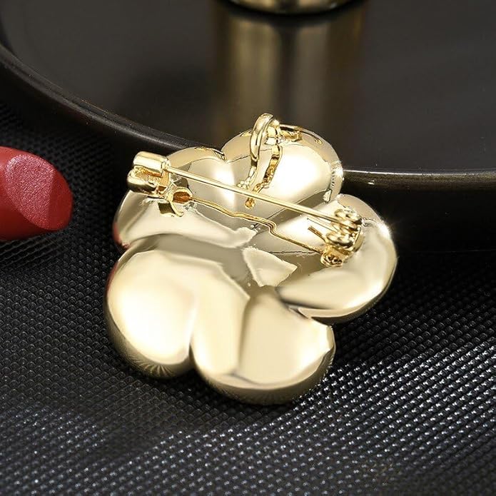 Flower Brooch Pin - Rhinestone Flower Pin 18k Gold Plated - Thanksgiving Day, Birthday, Wedding Gifts for Mom, Wife