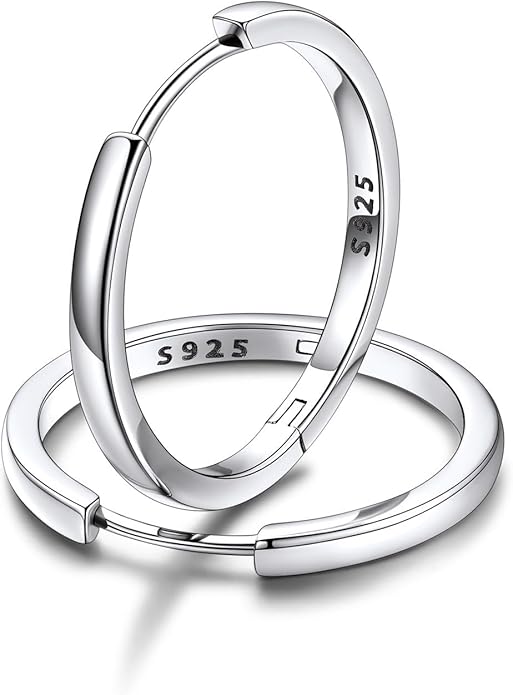 FaithHeart Sterling Silver Hoop Earrings for Women, Hypoallergenic Huggie Hoop Earrings Lightweight Small Cartilage Earrings Hoop Earring Dainty Everyday Earrings 6/8/10/12/14/15/16/18/20mm