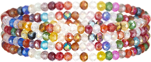 Noessla Beaded Boho Stretch Bracelet Colorful Stackable Crystal Beads Bracelets Trendy Costume Jewelry Mothers Day Gifts for Women