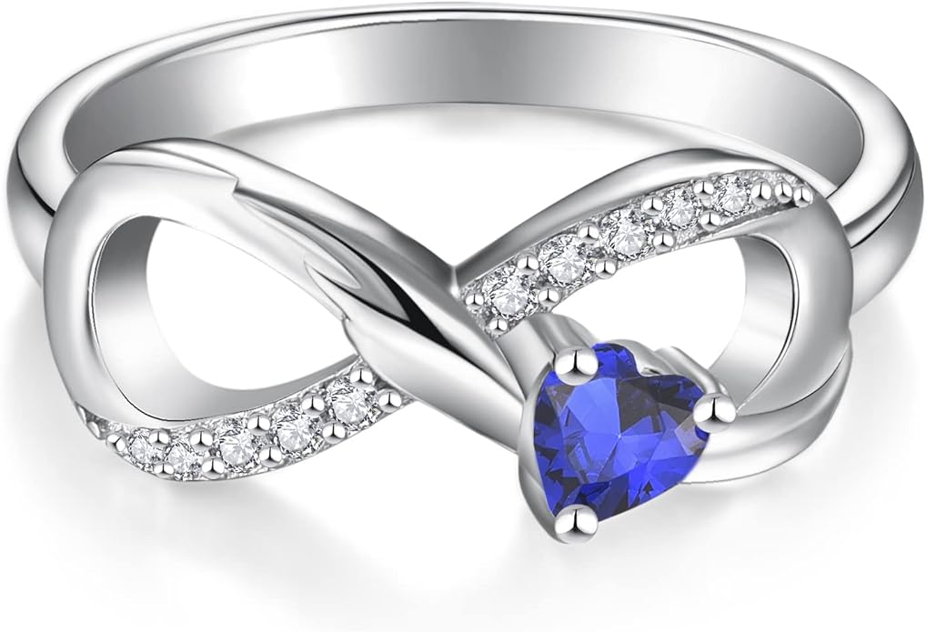 STARCHENIE Infinity Promise Ring 925 Sterling Silver Angel Wings Heart Ring for Women Size 5-10