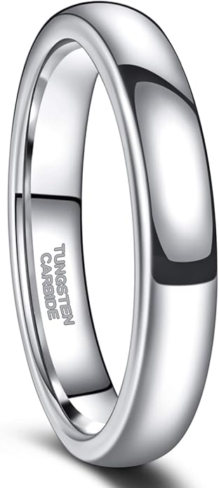 Greenpod 2mm 4mm 6mm Tungsten Wedding Bands Ring for Women Men Rose Gold Plated/Silver/24K Gold Plated/Black Polished Slim Engagement Promise Rings Comfort Fit Size 4-13