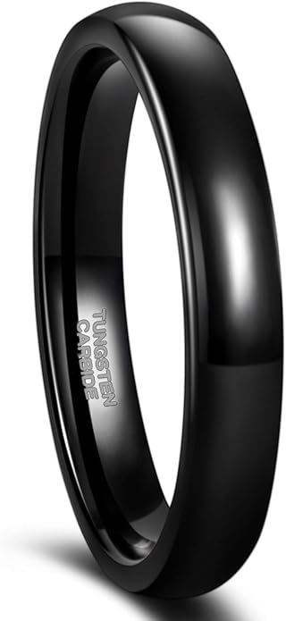Greenpod 2mm 4mm 6mm Tungsten Wedding Bands Ring for Women Men Rose Gold Plated/Silver/24K Gold Plated/Black Polished Slim Engagement Promise Rings Comfort Fit Size 4-13