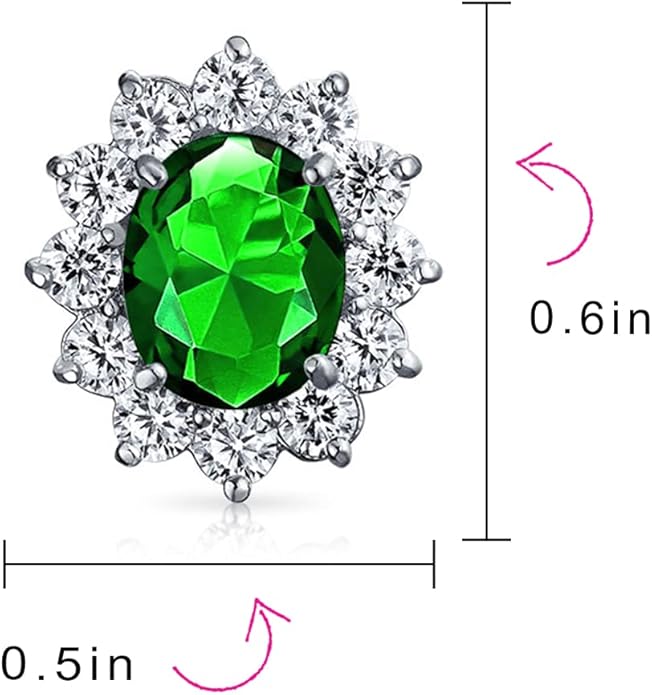 Traditional Classic Bridal Simulated Gemstones Cubic Zirconia AAA CZ Halo Crown Oval Stud Clip On Earrings For Women Wedding Non Pierced Ears Rose Gold Silver Plated