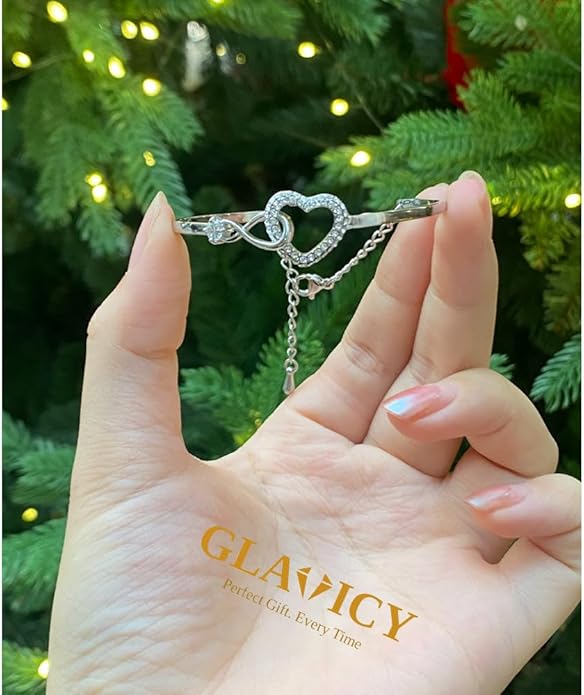 Daughter Infinity Heart Bracelet, Daughter Jewelry Gift From Mom or Dad with Message Card and Box Meaning