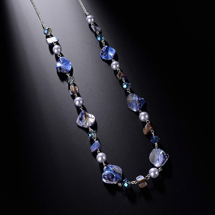 PEARL&CLUB Long Beaded Necklaces For Women - Sweater Chain Fashion Jewelry Necklace Gifts For Women