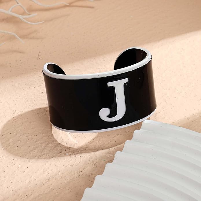 LILIE&WHITE Acrylic Monogram Resin Bracelet for Women Trendy Acrylic Statement Bracelets Jewelry Gift