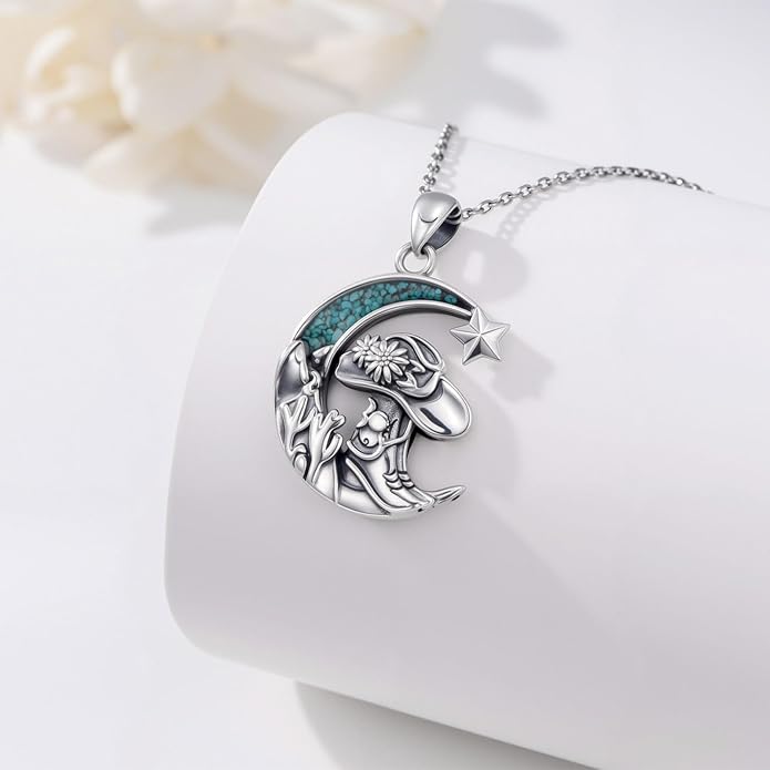Western Cowboy Necklace 925 Sterling Silver Horseshoe Pendant Western Jewelry Cowgirl Gifts for Women Girlfriend Cowboy Cowgirl