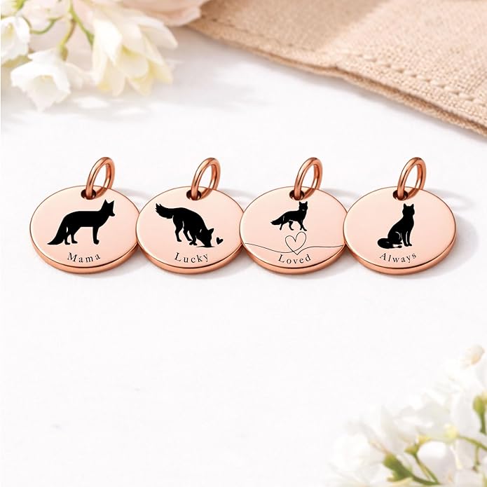 SM Design Mama Animal Charm Set – Set of 4 Stainless Steel Charms – Motherhood & Family Keepsake Jewelry Charmss