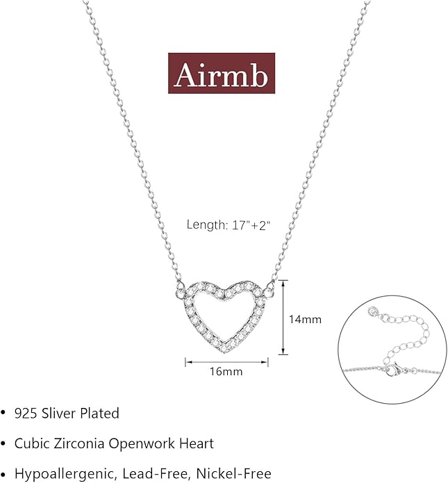 Heart Necklace for Women Gold/Silver Plated Trendy Heart Choker Lover Pendant Hypoallergenic Fashion Gold/Silver Necklace for Women Love Jewelry Gift for Women Girlfriend
