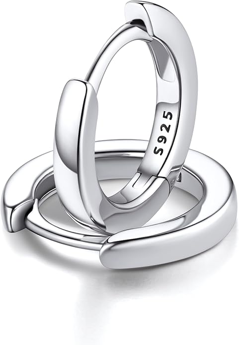 FaithHeart Sterling Silver Hoop Earrings for Women, Hypoallergenic Huggie Hoop Earrings Lightweight Small Cartilage Earrings Hoop Earring Dainty Everyday Earrings 6/8/10/12/14/15/16/18/20mm