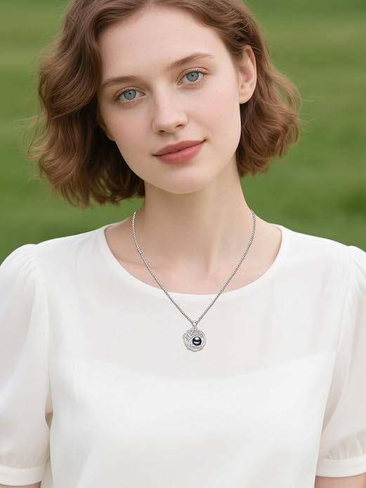 Tahitian Black Pearl 18K White Gold Plated Sterling Silver Heart/Infinity/Four Leaf Clover Pendant Necklace Jewelry Gifts for Women Wife Mom Girlfriend Wedding Birthday Anniversary Christmas