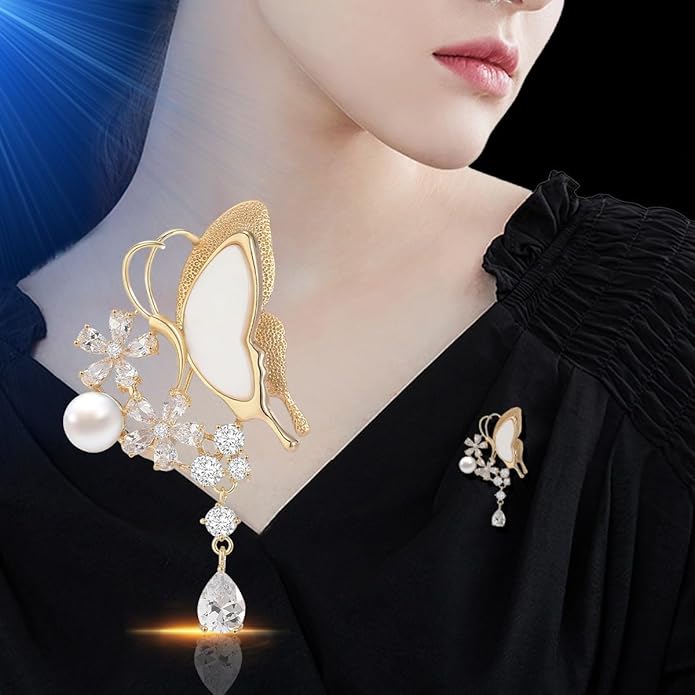 Animal Brooch Insect Bird Brooches Pearl Rhinestone Crystal Brooch 18k Gold-Plated Lapel Pins Jewelry Gifts Birthday Gifts for Women Men