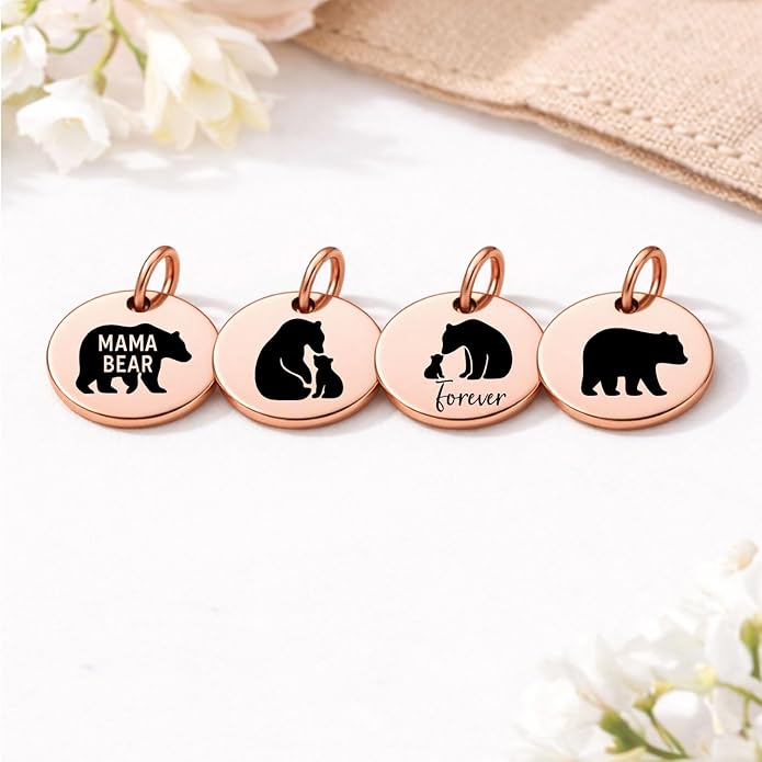 SM Design Pregnancy & New Baby Charm Set – Set of 4 Meaningful Stainless Steel Charms – Great for Crafting, Making Bracelets and Necklaces - Meaningful Keepsake Charms for Expecting & New Moms