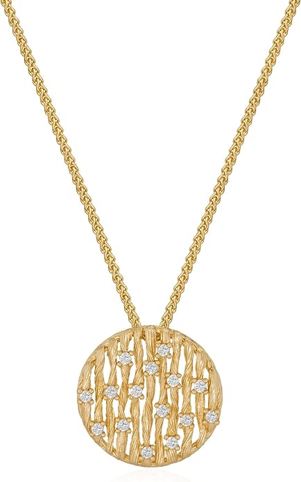 Valloey Rover Dainty Gold Necklace for Women-14K Gold Plated Simple Pendant Circle Necklace Charm Statement Long Necklaces for Women Jewelry Gifts
