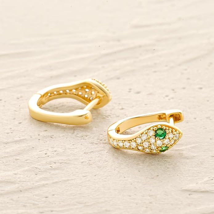 MYEARS Women Earrings Gold Huggie Hoop Ear Stud Cuff 14K Small Simple Hypoallergenic Everyday Jewelry