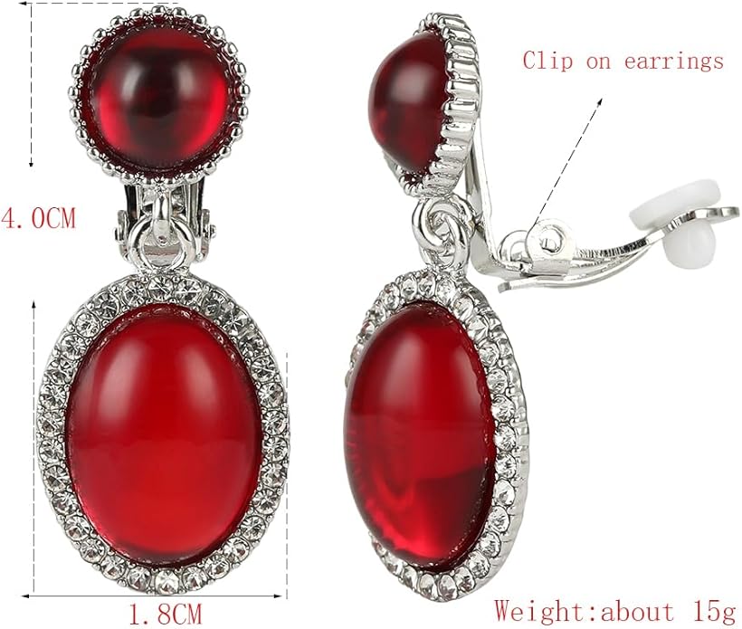 YINLI Classic Crystal Dangle Clip on Earrings Halo Drop Earrings for Women