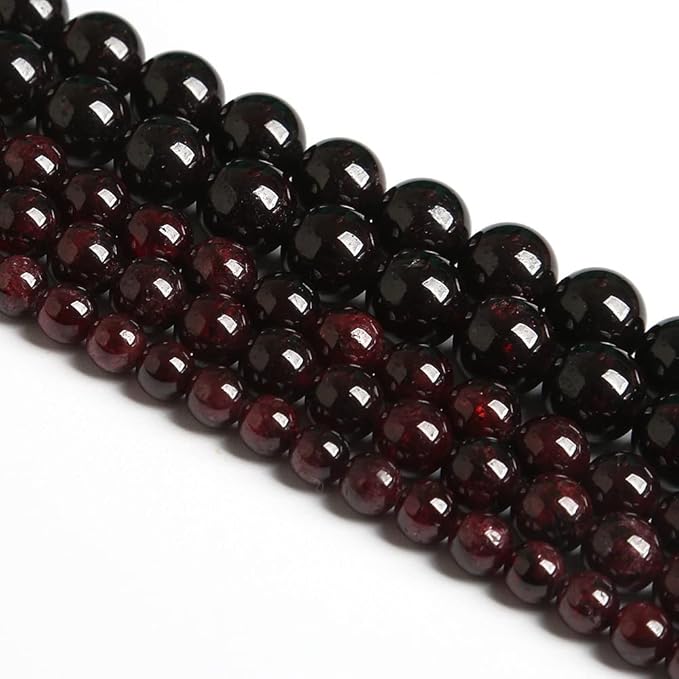 6MM 60PCS Natural Garnet Gemstone Loose Beads for Jewelry Making DIY Bracelet Crystal 1 Strand