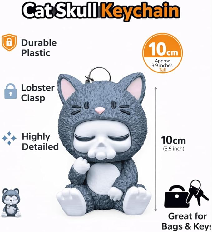 Chatelet Skull Panda Keychain Figurine | Cute Panda Skull Bag Charm | Collectible Keytag for Backpacks, Purses & Keys