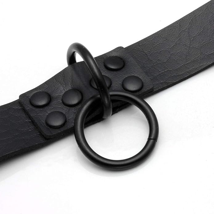 Eigso Vintage Punk Goth Studded Rivet Pu Leather Collar Choker Necklace with Spikes Adjustable