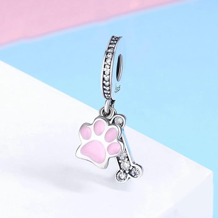 Charm Beads for Women, S925 Sterling Silver Dangle Charm Beads for European Charm Bracelet & Snake Chain Bracelets, Love Family Friendship Butterfly Pet Flower Designs, Gift Box Included