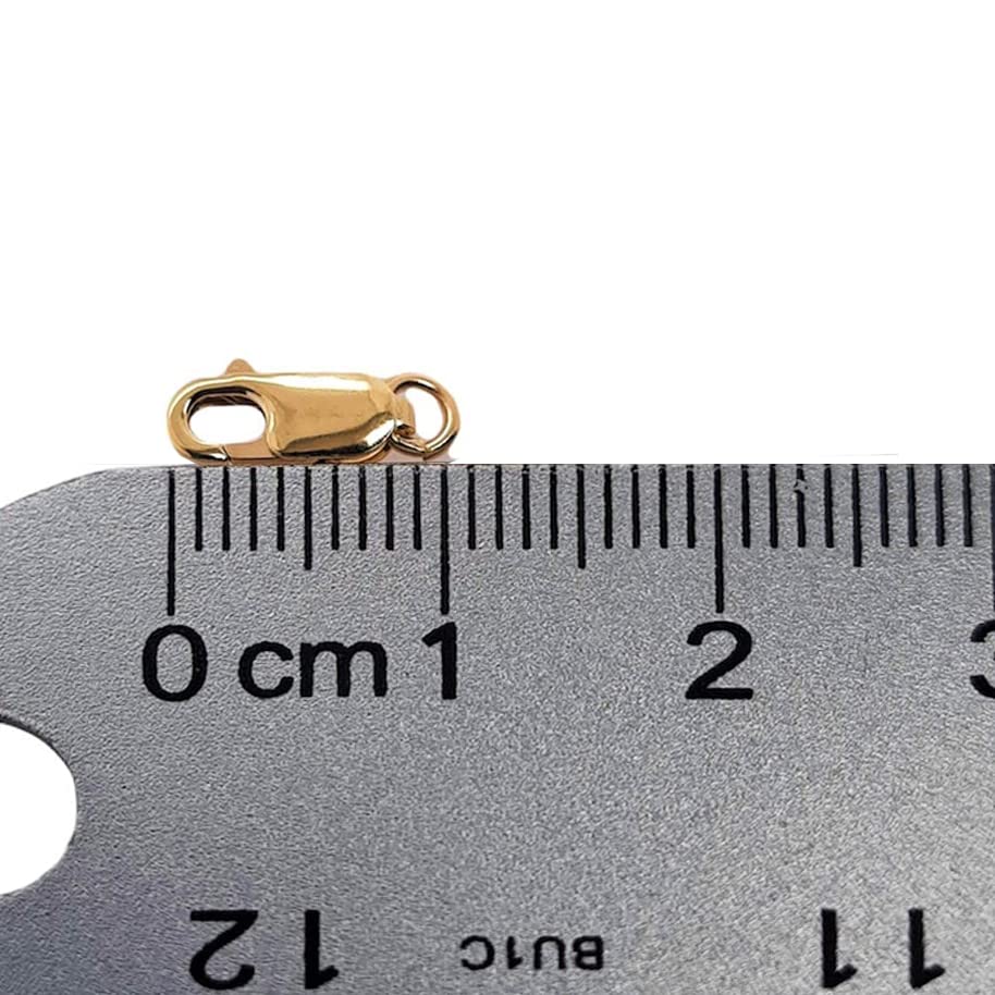 8.5MM 14K Solid Yellow Gold Oval Lobster Clasp with Ring 10.5MM Overall Length (Tiny) Made in Italy by CRAFT WIRE - size: 10.5MM