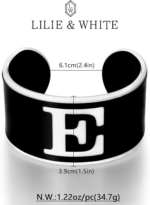 LILIE&WHITE Acrylic Monogram Resin Bracelet for Women Trendy Acrylic Statement Bracelets Jewelry Gift