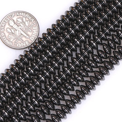 HAAMIIQII 180pcs 4mm Natural Black Hematite Loose Gemstone Beads Rondelle Shape Spacer Stone Beads for Jewelry Making DIY Bracelets Necklaces Crafting - color: Rondelle Shape, size: 4mm