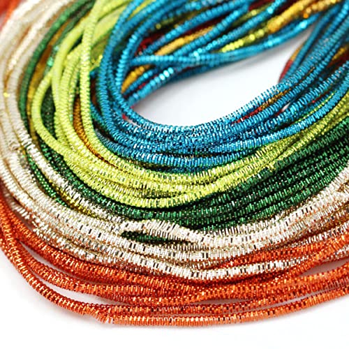 ECYC Ltd 10g 1.5mm French Bullion Wire, Spiral Copper Coil Wire French Coil Embroidery Wire French Metallic Wire Flexible Jewelry Wire for Embroidery, Beading, Jewelry Making, Garment Design - color: Rose
